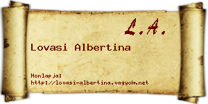 Lovasi Albertina névjegykártya